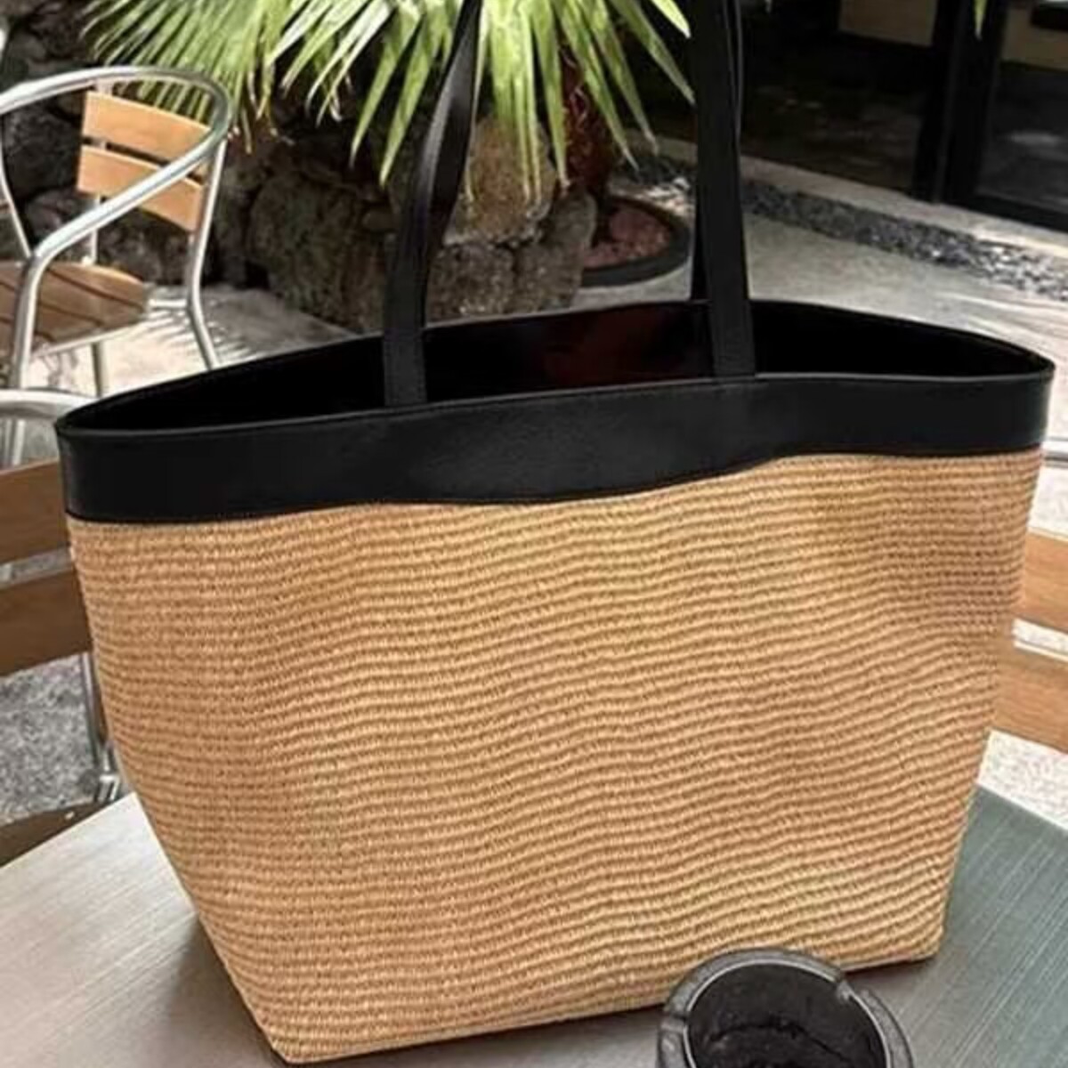 Crochet Market Bag - กระเป๋าสะพายไหล่แบบทอผ้าปะติดปะต่อสไตล์โบฮีเมียน กระเป๋าถือสานจากฟางสำหรับผู้หญิง กระเป๋าถือสำหรับวันหยุดพักผ่อน กระเป๋าชายหาด กระเป๋าช้อปปิ้งแบบใหม่