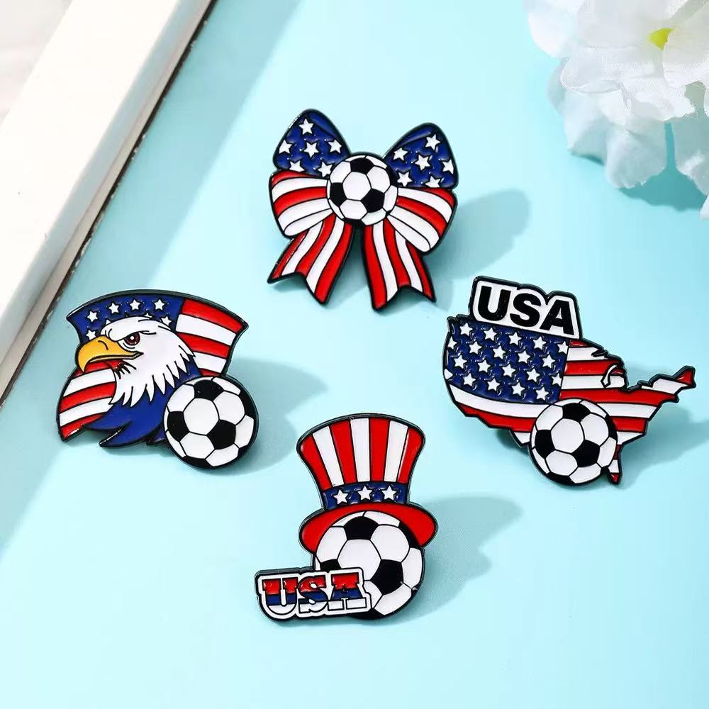 Women Bags Usa - เข็มกลัดโลหะผสมเก๋ไก๋ 4 ชิ้น สำหรับผู้หญิงผู้ชาย เครื่องประดับวันประกาศอิสรภาพอเมริกา ลายธงชาติสหรัฐอเมริกา