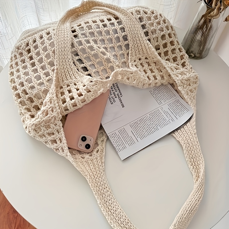 กระเป๋าถือโครเชต์ผู้หญิง 1 ชิ้ - Crochet Market Bag บทวิจารณ์และราคา
