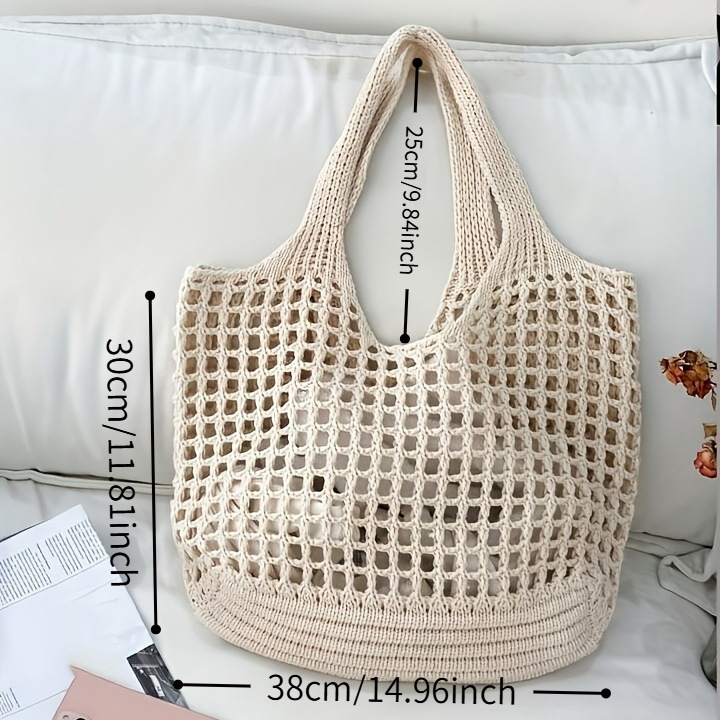 กระเป๋าถือโครเชต์ผู้หญิง 1 ชิ้ - Crochet Market Bag บทวิจารณ์และราคา