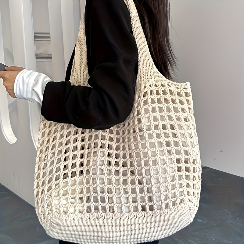 กระเป๋าถือโครเชต์ผู้หญิง 1 ชิ้ - Crochet Market Bag บทวิจารณ์และราคา