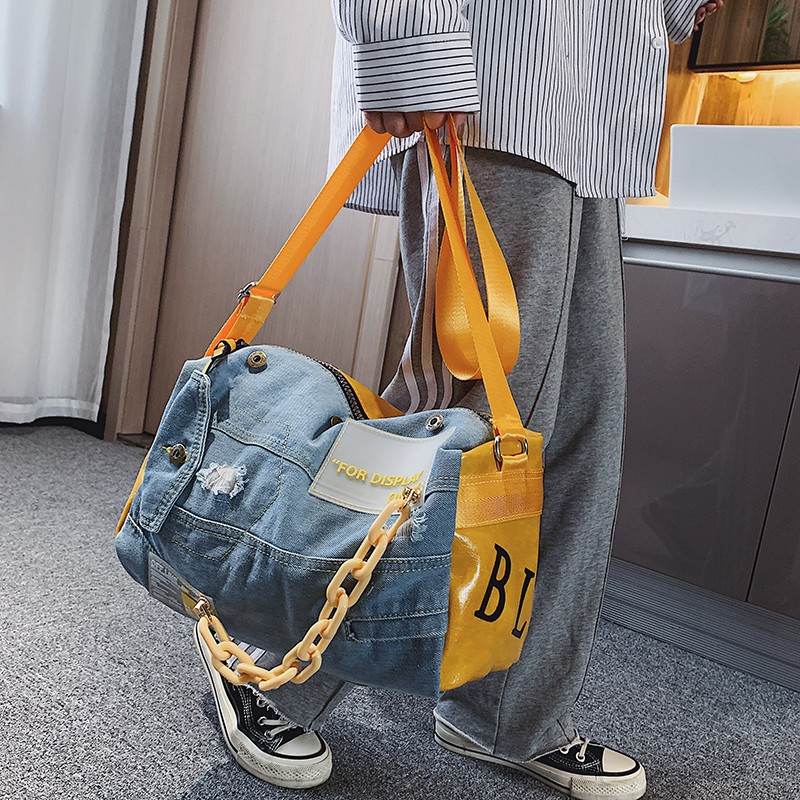 กระเป๋าผ้ายีนส์แฟชั่นสำหรับสะพ - Women Bags Jeans บทวิจารณ์และราคา