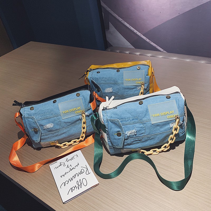 กระเป๋าผ้ายีนส์แฟชั่นสำหรับสะพ - Women Bags Jeans บทวิจารณ์และราคา