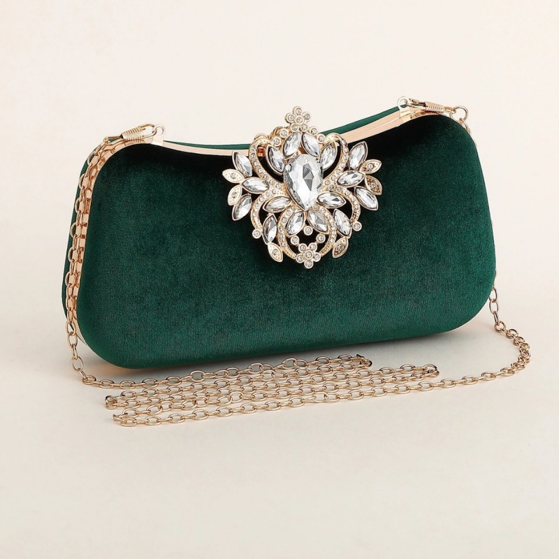กระเป๋าคลัทช์กำมะหยี่สีเขียวเข - Clutch Bag Evening บทวิจารณ์และราคา
