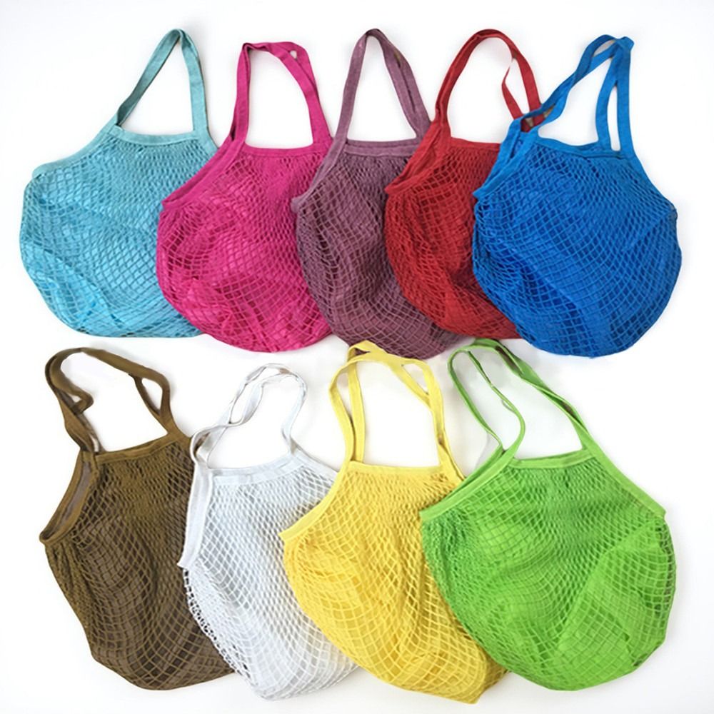 ถุงผ้าฝ้ายทนทาน ถุงตาข่ายแบบมี - Crochet Market Bag บทวิจารณ์และราคา