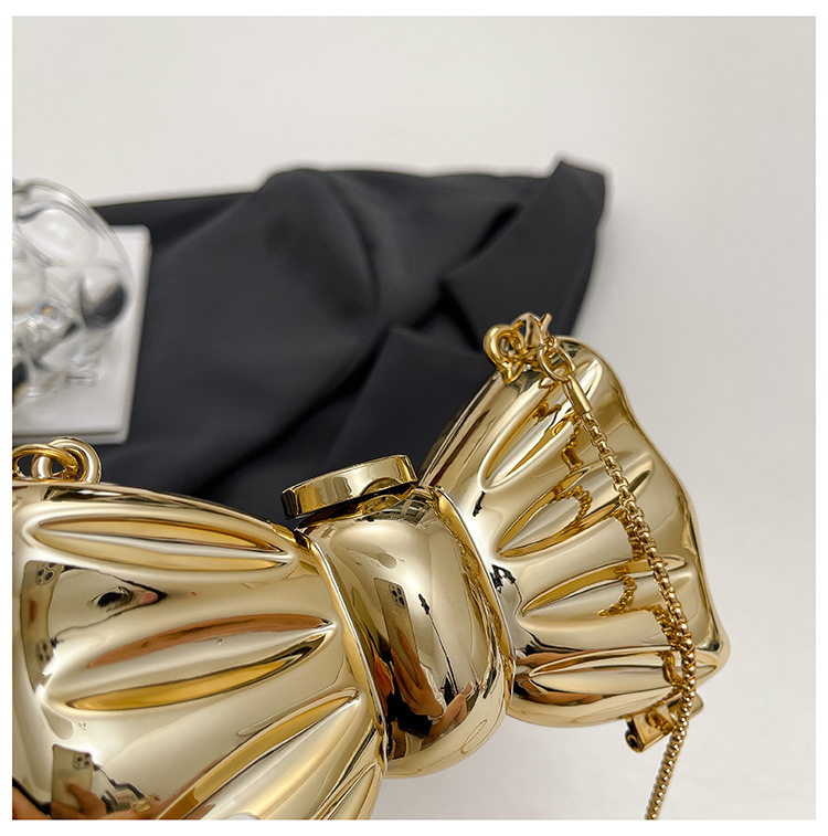 กระเป๋าคลัทช์โลหะรูปโบว์สีทอง  - Clutch Bag Evening บทวิจารณ์และราคา