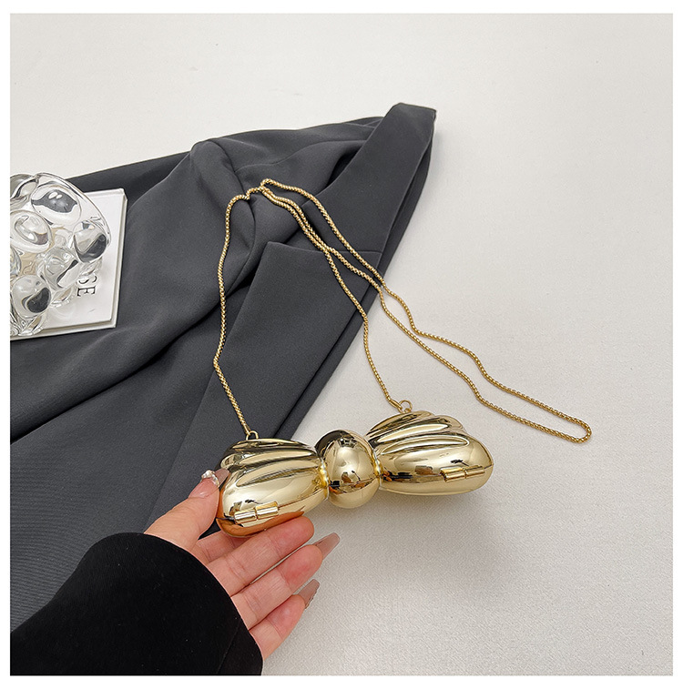 กระเป๋าคลัทช์โลหะรูปโบว์สีทอง  - Clutch Bag Evening บทวิจารณ์และราคา