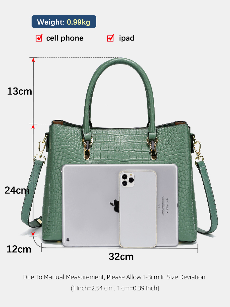 กระเป๋าถือหนังแท้สำหรับผู้หญิง - Women Bags Green บทวิจารณ์และราคา