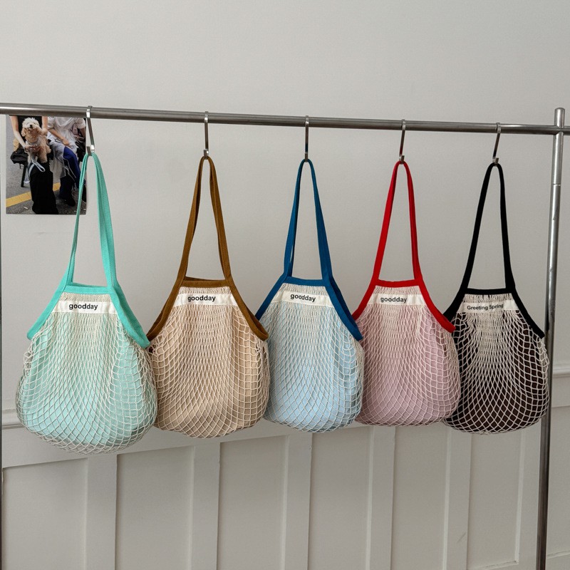 กระเป๋าสะพายไหล่แบบโปร่งน้ำหนั - Crochet Market Bag บทวิจารณ์และราคา