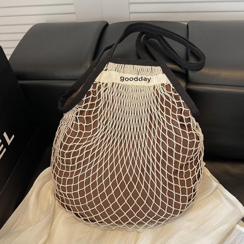 กระเป๋าสะพายไหล่แบบโปร่งน้ำหนั - Crochet Market Bag บทวิจารณ์และราคา