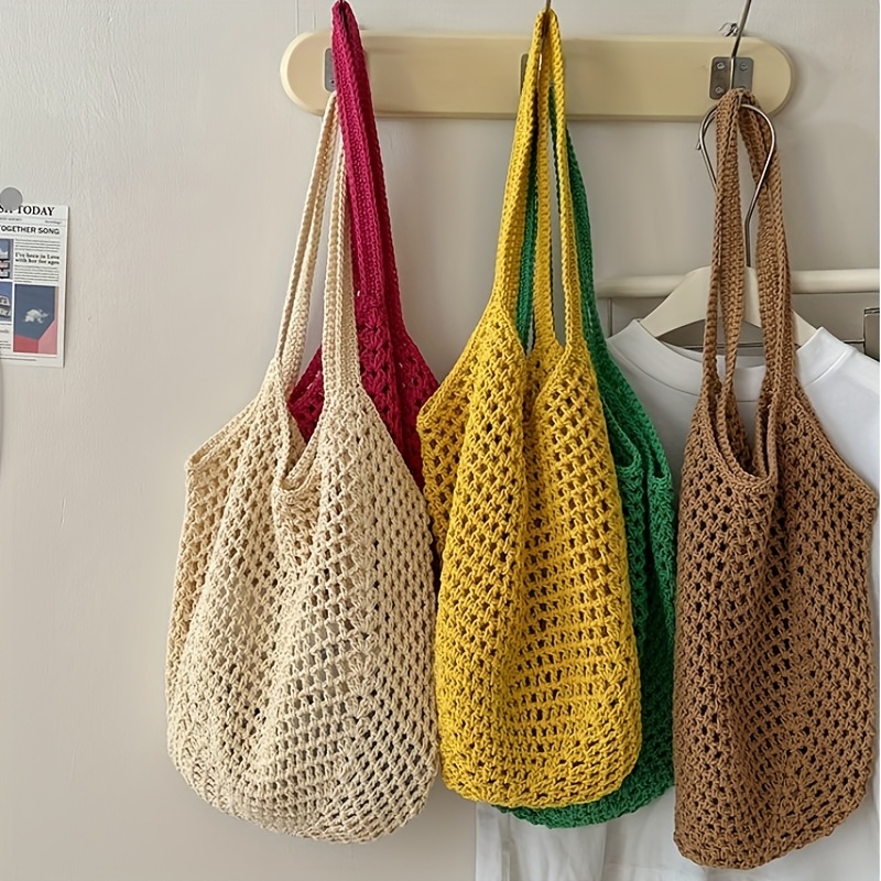กระเป๋าถือโครเชต์ตาข่าย กระเป๋ - Crochet Market Bag บทวิจารณ์และราคา