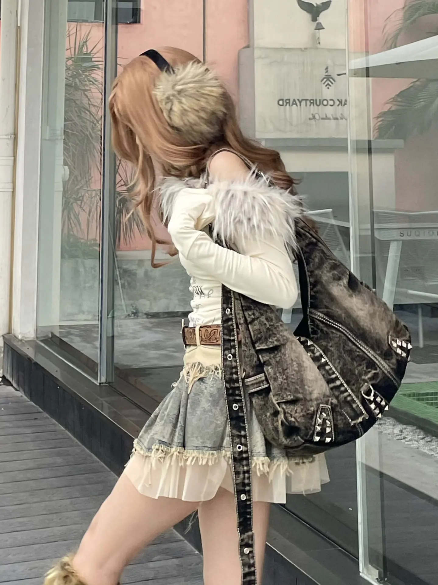 กระเป๋าสะพายไหล่ยีนส์ฟอกแบบมีห - Women Bags Jeans บทวิจารณ์และราคา