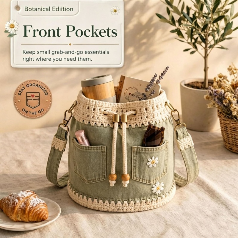กระเป๋าถือโครเชต์ลายดอกไม้ กระ - Crochet Market Bag บทวิจารณ์และราคา