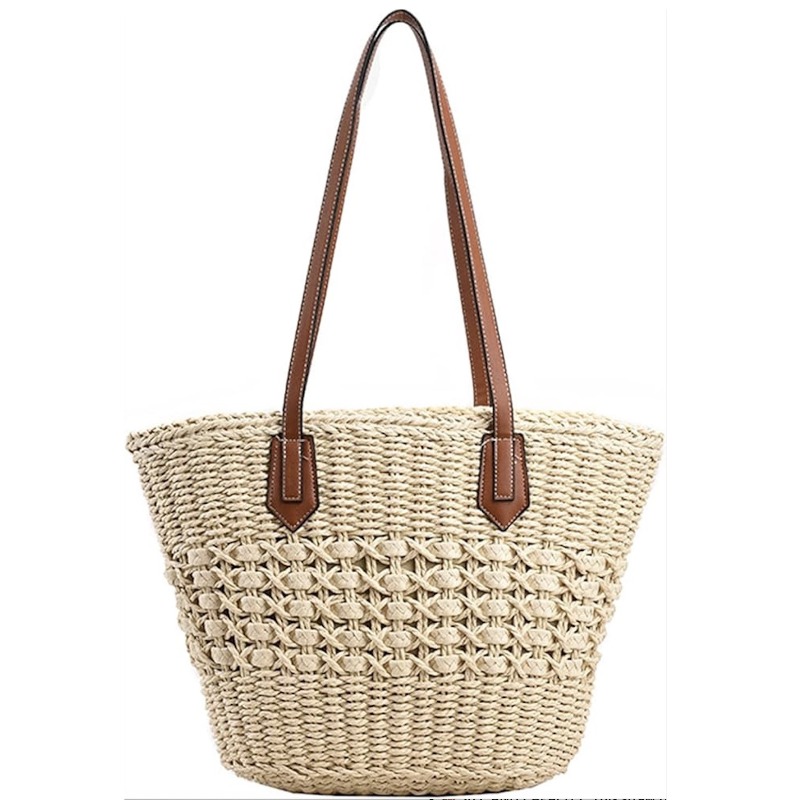 กระเป๋าสะพายไหล่สานหวายสำหรับผ - Crochet Market Bag บทวิจารณ์และราคา