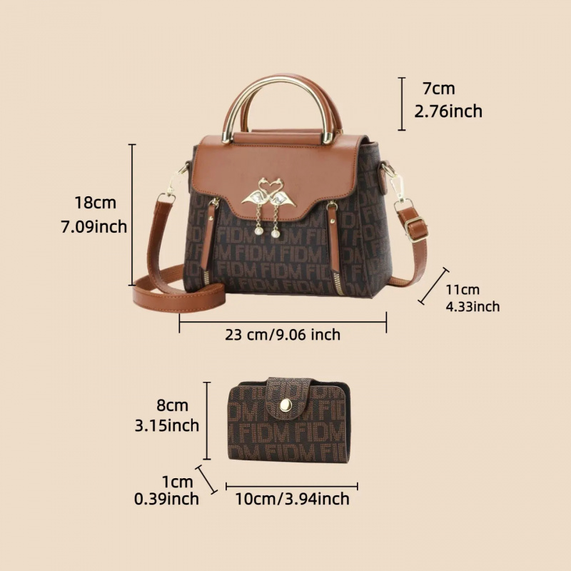 กระเป๋าพิมพ์ลายตัวอักษร กระเป๋ - Women'S Bags Cross Body บทวิจารณ์และราคา