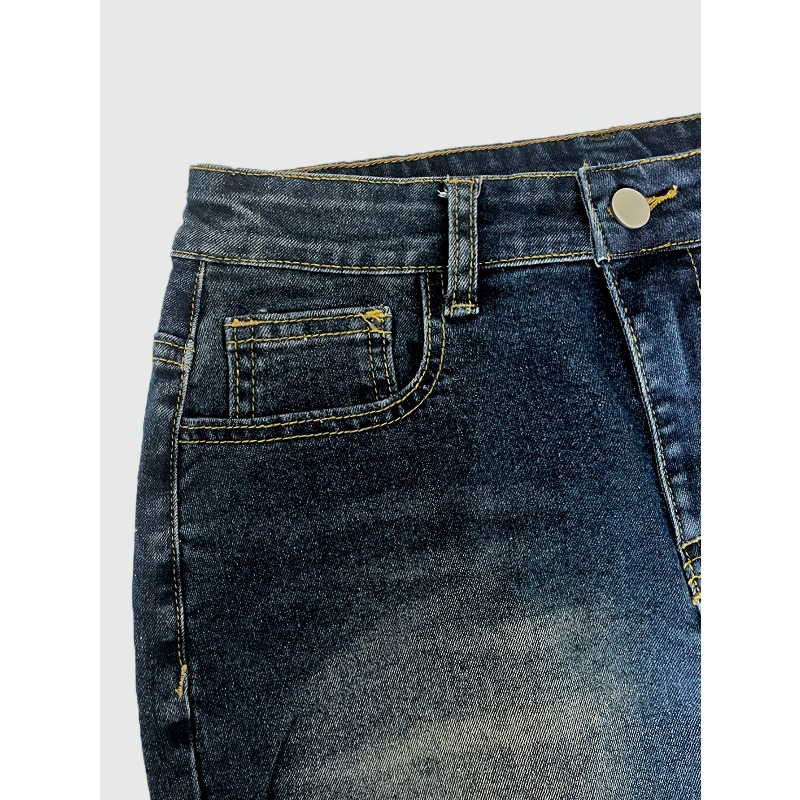 กระโปรงยีนส์สั้นทรงเรโทรสำหรับ - Women Bags Jeans บทวิจารณ์และราคา