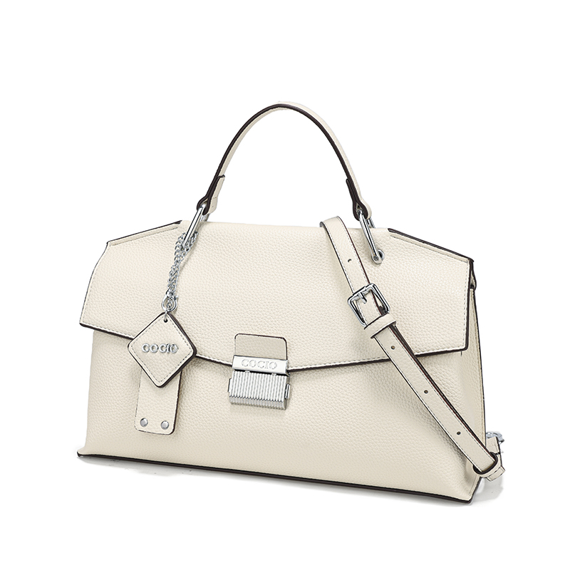 กระเป๋าถือทรง Satchel หนังสีขา - Top Handle Structured บทวิจารณ์และราคา