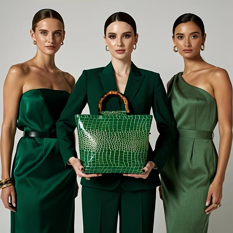 กระเป๋าโท้ทลายหนังจระเข้สีเขีย - Women Bags Green บทวิจารณ์และราคา