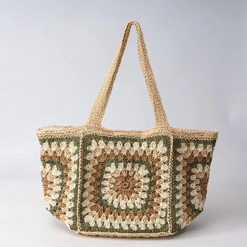 ฤดูร้อนกระเป๋าทอมือสี Match รู - Crochet Market Bag บทวิจารณ์และราคา