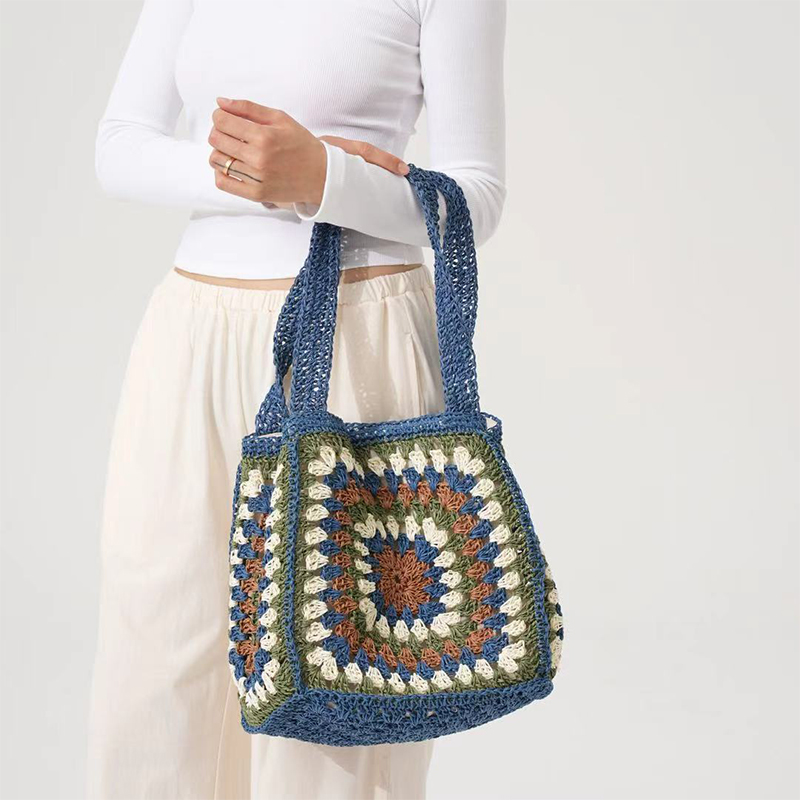 ฤดูร้อนกระเป๋าทอมือสี Match รู - Crochet Market Bag บทวิจารณ์และราคา