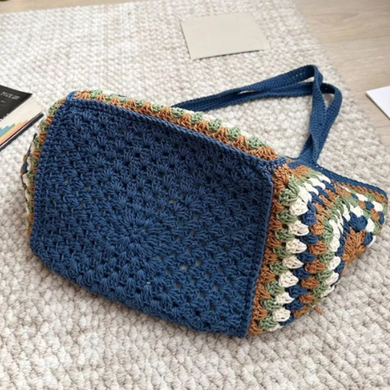 ฤดูร้อนกระเป๋าทอมือสี Match รู - Crochet Market Bag บทวิจารณ์และราคา