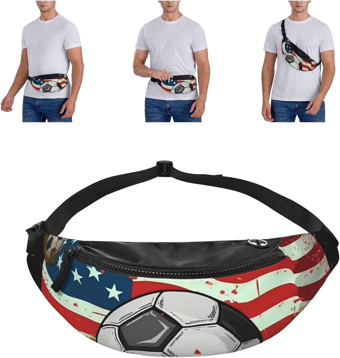 กระเป๋าคาดเอวธงชาติอเมริกา Soc - Women Bags Usa บทวิจารณ์และราคา
