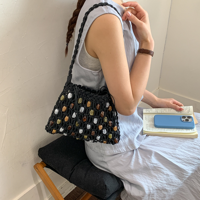 กระเป๋าถือสะพายไหล่ผู้หญิงแบบถ - Crochet Market Bag บทวิจารณ์และราคา