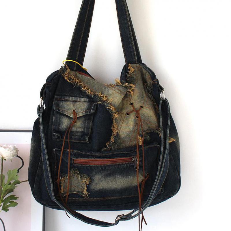 กระเป๋าสะพายข้างยีนส์สไตล์วินเ - Women Bags Jeans บทวิจารณ์และราคา